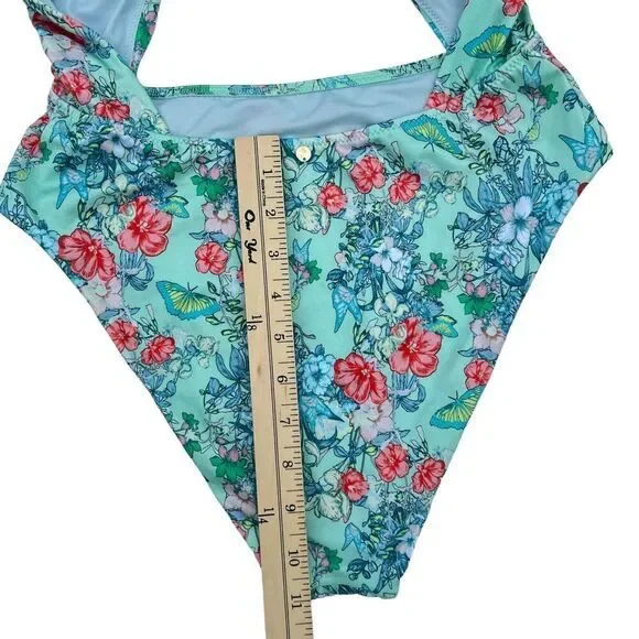 VICTORIA'S SECRET SWIM Women's One-Piece Swimsuit M‎ Multicolor Floral Butterfly
